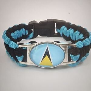 St. Lucian Flag Paracord Bracelet